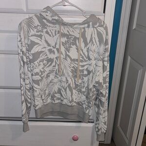 Billabong Hawaiian Floral Gray and White Women's Hoodie